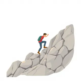 رسم توضيحي لكلمة climb