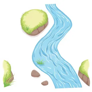 رسم توضيحي لكلمة river