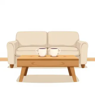 رسم توضيحي لكلمة coffee table