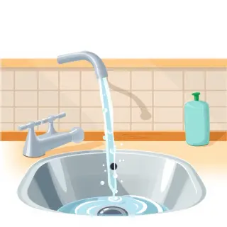 رسم توضيحي لكلمة faucet