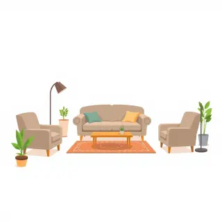 رسم توضيحي لكلمة living room