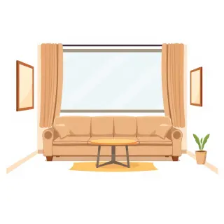 رسم توضيحي لكلمة sofa