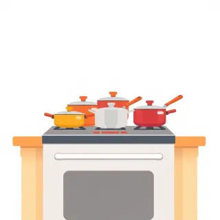 رسم توضيحي لكلمة stove