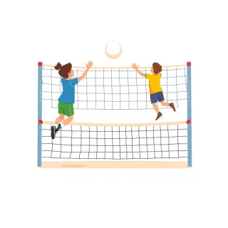 رسم توضيحي لكلمة volleyball