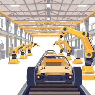رسم توضيحي لكلمة factory