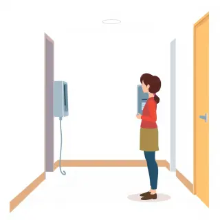 رسم توضيحي لكلمة public phone