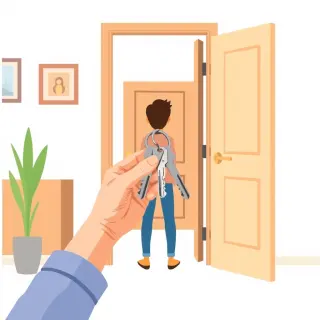 رسم توضيحي لكلمة rent