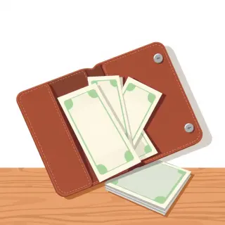 رسم توضيحي لكلمة wallet