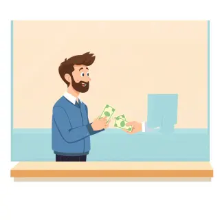 رسم توضيحي لكلمة borrow