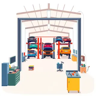 رسم توضيحي لكلمة garage