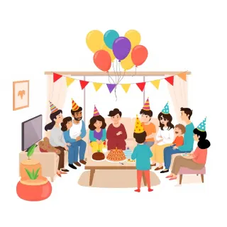 رسم توضيحي لكلمة party