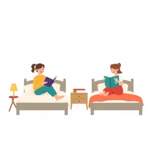رسم توضيحي لكلمة roommate