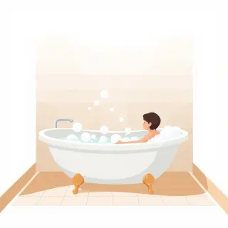 رسم توضيحي لكلمة bath