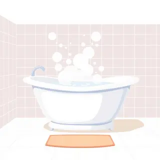 رسم توضيحي لكلمة bathtub