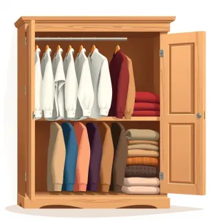 رسم توضيحي لكلمة closet