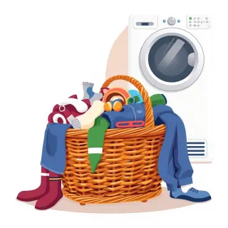 رسم توضيحي لكلمة laundry