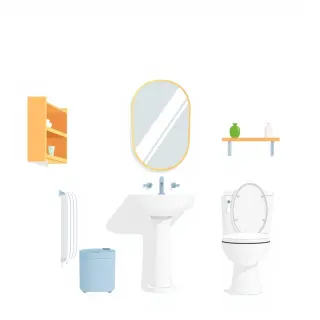 رسم توضيحي لكلمة restroom