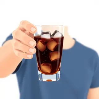 رسم توضيحي لكلمة soft drink