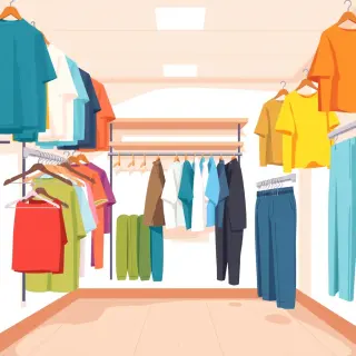 رسم توضيحي لكلمة clothing store
