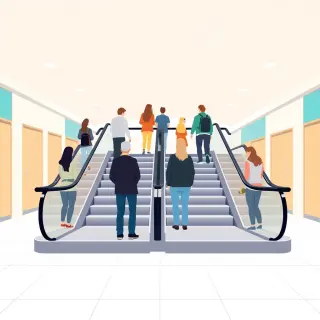 رسم توضيحي لكلمة escalator