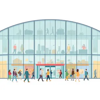 رسم توضيحي لكلمة mall