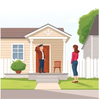 رسم توضيحي لكلمة neighbor