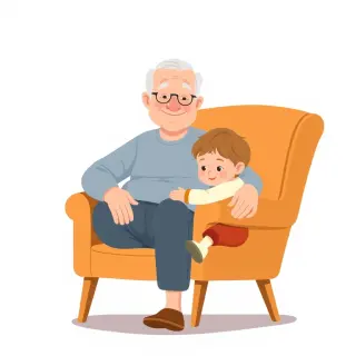 رسم توضيحي لكلمة grandfather
