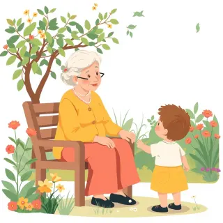 رسم توضيحي لكلمة grandmother