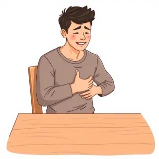 رسم توضيحي لكلمة stomachache