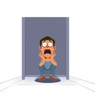 رسم توضيحي لكلمة frighten