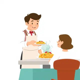 رسم توضيحي لكلمة serve