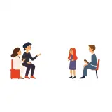 رسم توضيحي لكلمة discuss