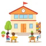 رسم توضيحي لكلمة elementary school