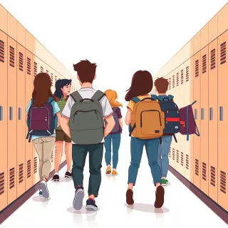 رسم توضيحي لكلمة high school