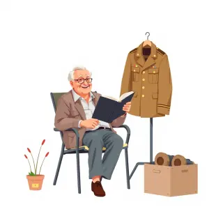 رسم توضيحي لكلمة retire