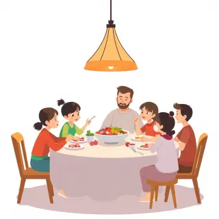 رسم توضيحي لكلمة dining room