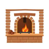 رسم توضيحي لكلمة fireplace