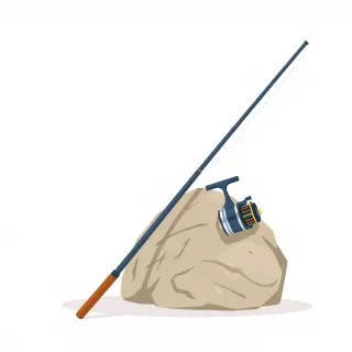 رسم توضيحي لكلمة fishing rod