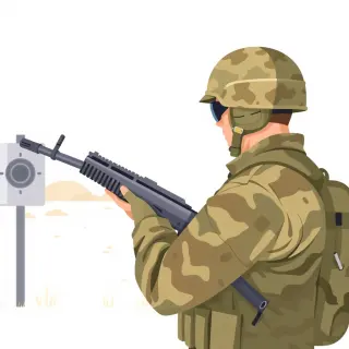 رسم توضيحي لكلمة gun