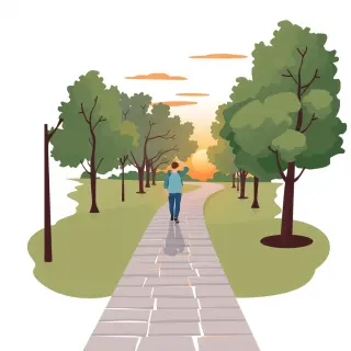 رسم توضيحي لكلمة walk