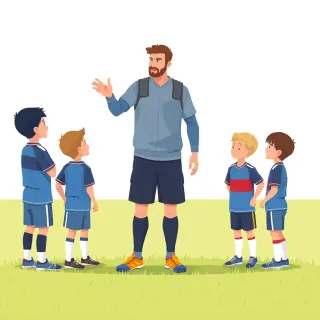 رسم توضيحي لكلمة coach