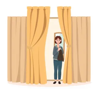 رسم توضيحي لكلمة dressing room