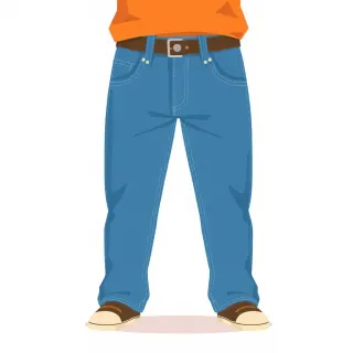 رسم توضيحي لكلمة jeans