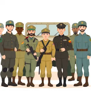 رسم توضيحي لكلمة armed forces