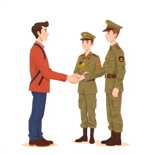 رسم توضيحي لكلمة enlist