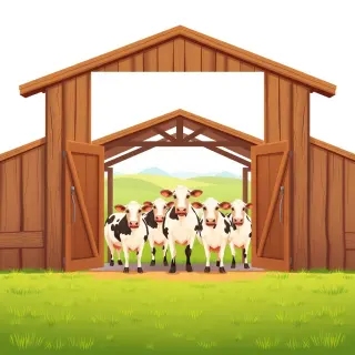 رسم توضيحي لكلمة barn