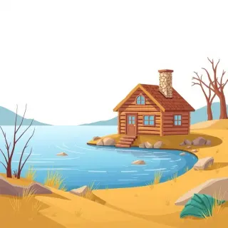 رسم توضيحي لكلمة cabin