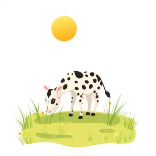 رسم توضيحي لكلمة cow