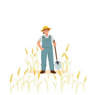 رسم توضيحي لكلمة farmer
