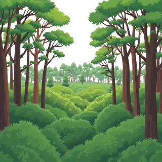 رسم توضيحي لكلمة forest